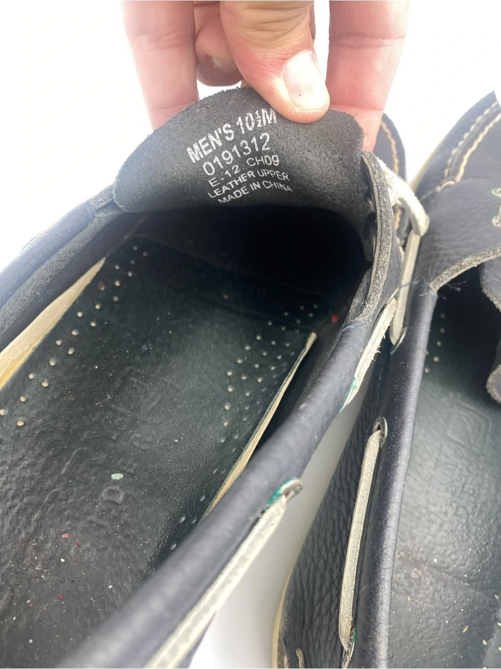 Sperry Dark Brown Leather Boat Shoes with Cream Laces